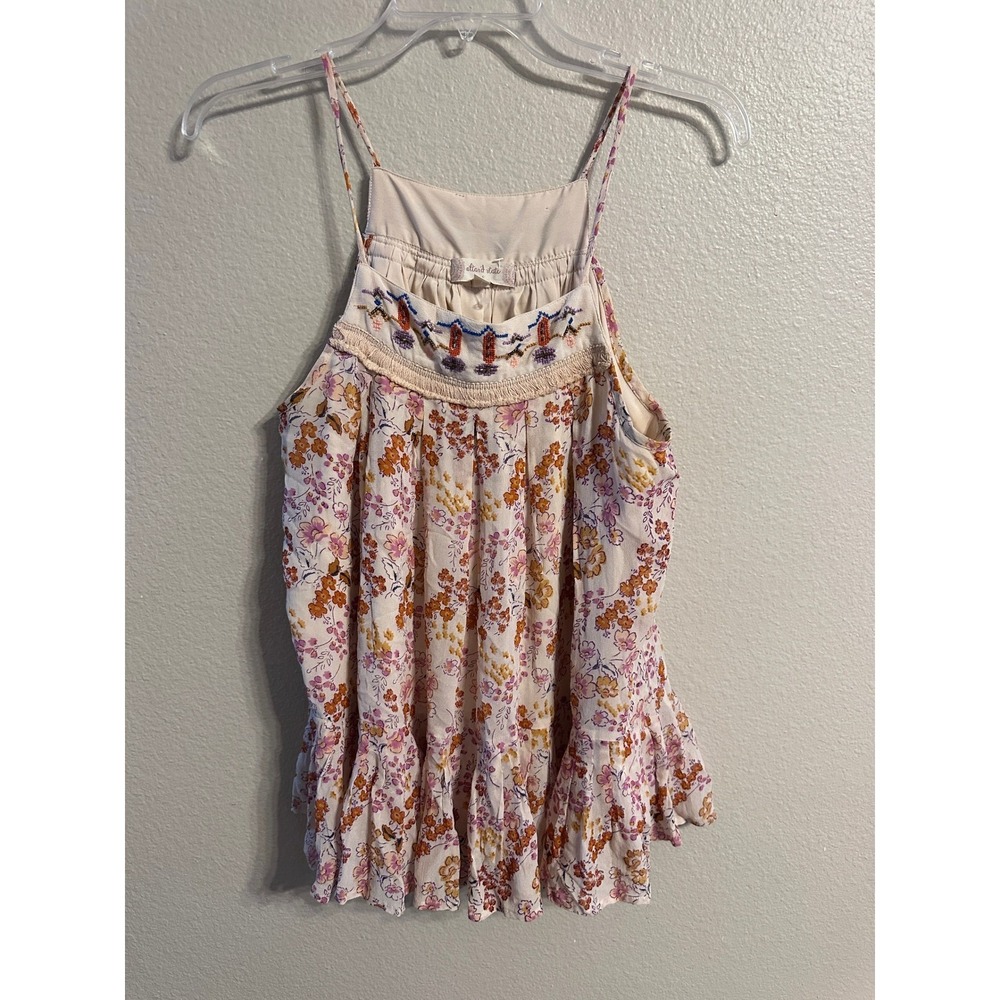 Altar'd State Floral Embroidered Tank Top Sleeveless Blouse Size S
